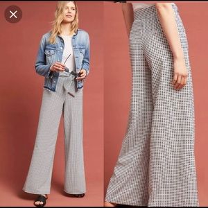 NWT Anthropologie Maeve Charlemagne Gingham Wide Leg Pant